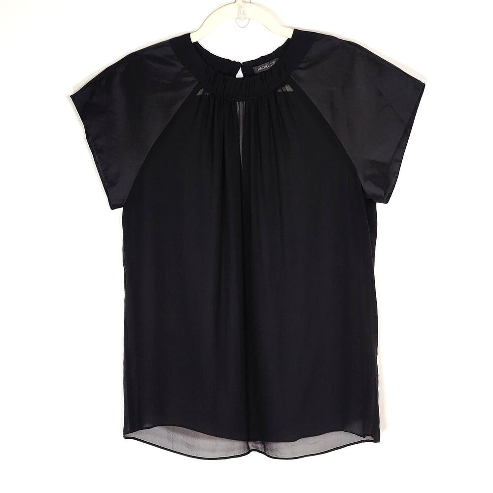 Rachel Zoe Sheer Blouse Flutter Sleeve Black Going Out Top 10 Parisian